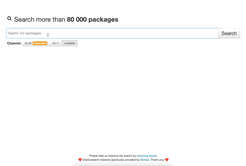 Searching nix packages